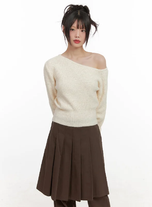 One-Shoulder Wool Blend Sweater CJ506