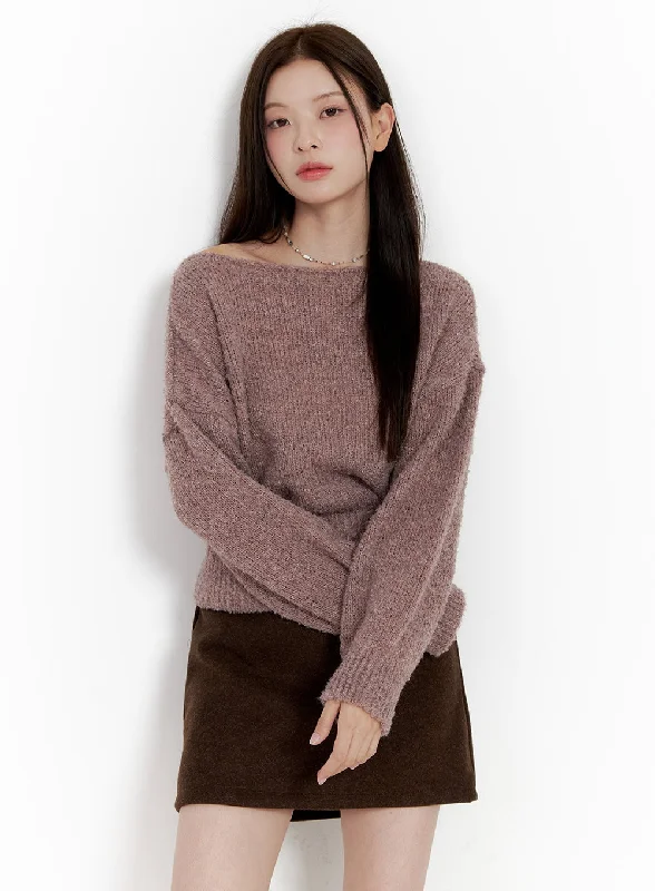 Loose-Fit One-Shoulder Sweater ON422