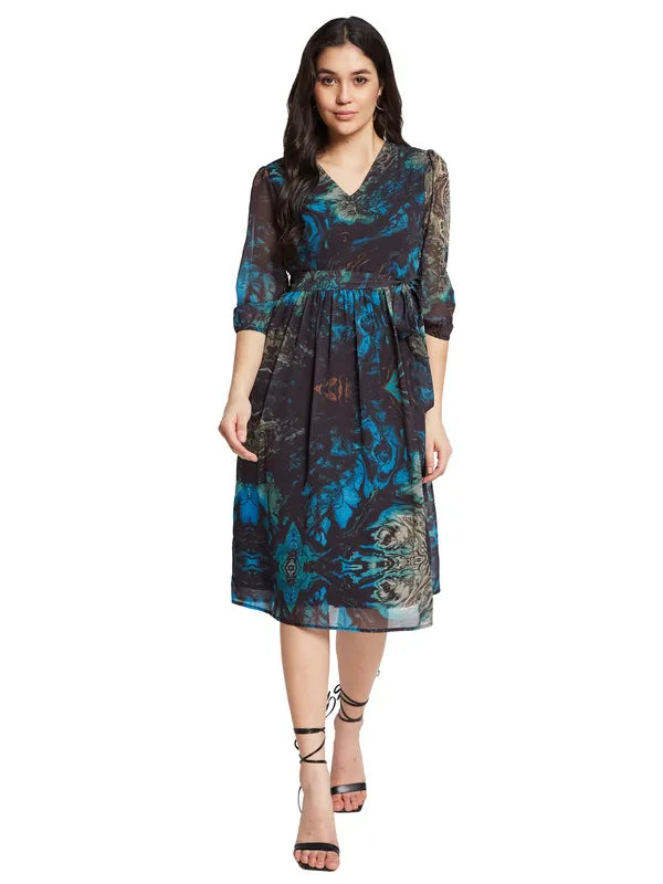 Mettle Women Ethnic Motifs Print Fit  Flare Dress