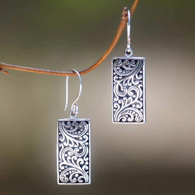 Fern Goddess Sterling Silver Artisan Handcrafted Balinese Earrings