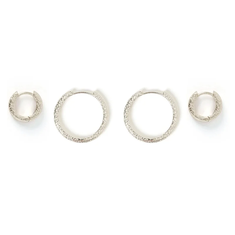 Little Hoop Earring Stack - Silver