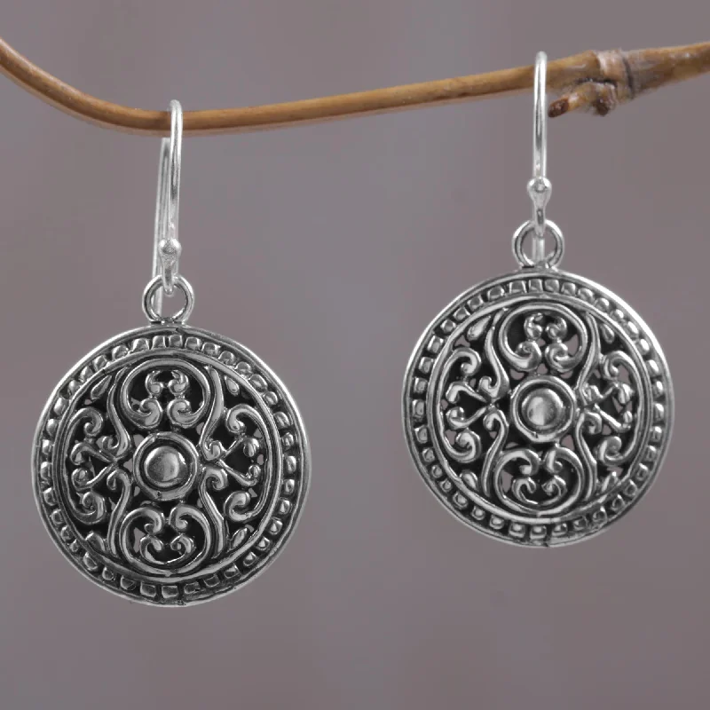 Perfect Alignment Handcrafted Sterling Silver Dangle Earrings from Bali