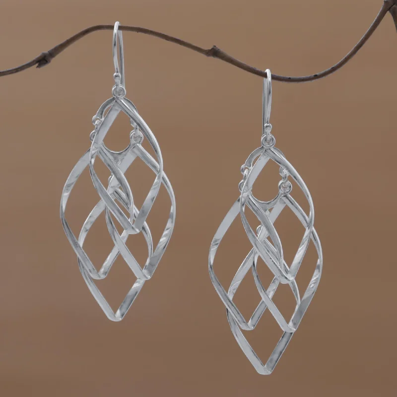 Pesona Sterling Silver Dangle Earrings Handcrafted in Bali