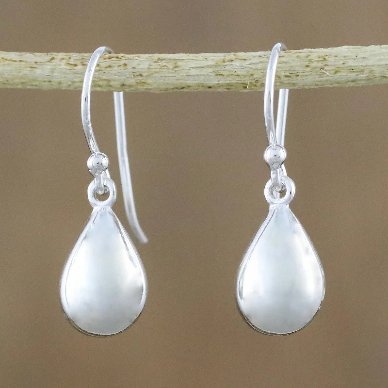 Reflective Drops High-Polish Sterling Silver Dangle Earrings from Thailand