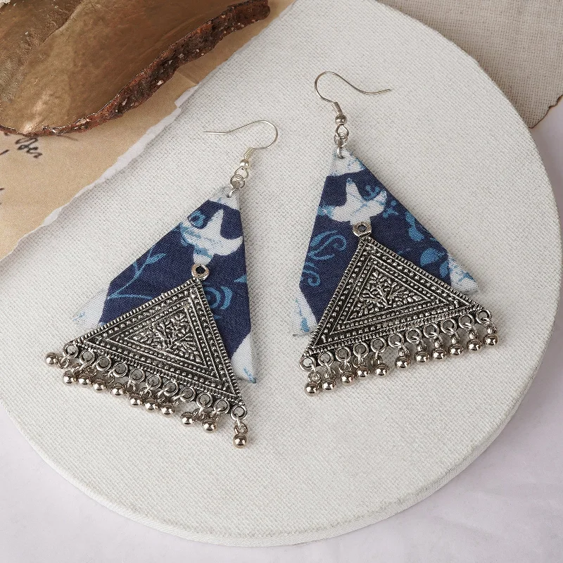 Teejh Adhyaa Indigo Blue Fabric Earring