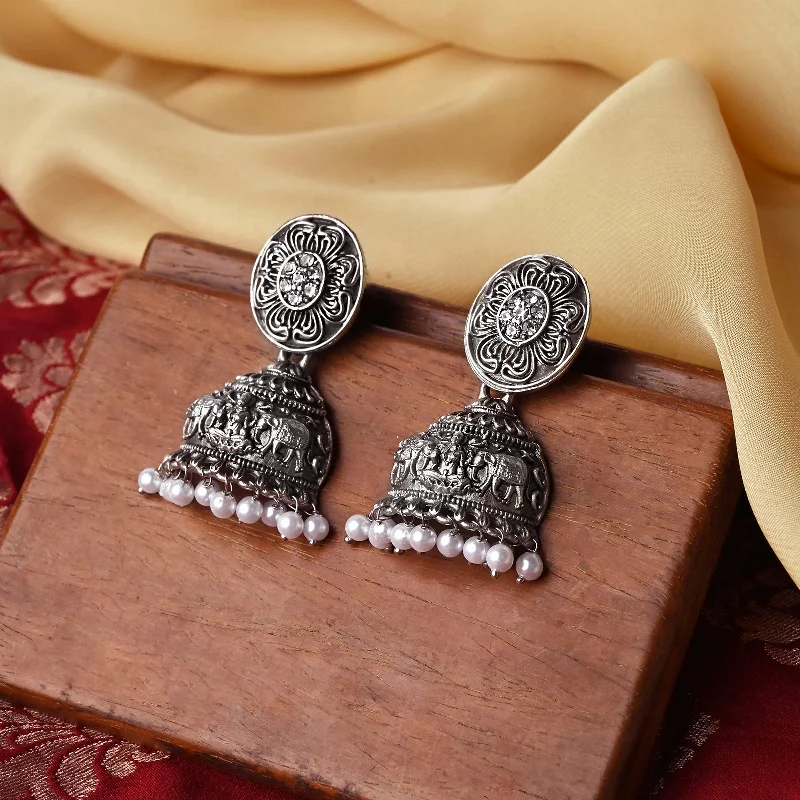 Teejh Kevika Silver Oxidised Earrings