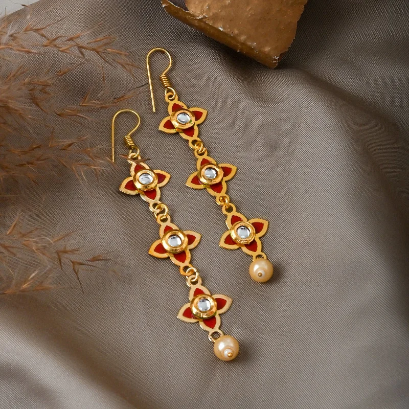 Teejh Tvarita Red Gold Earring