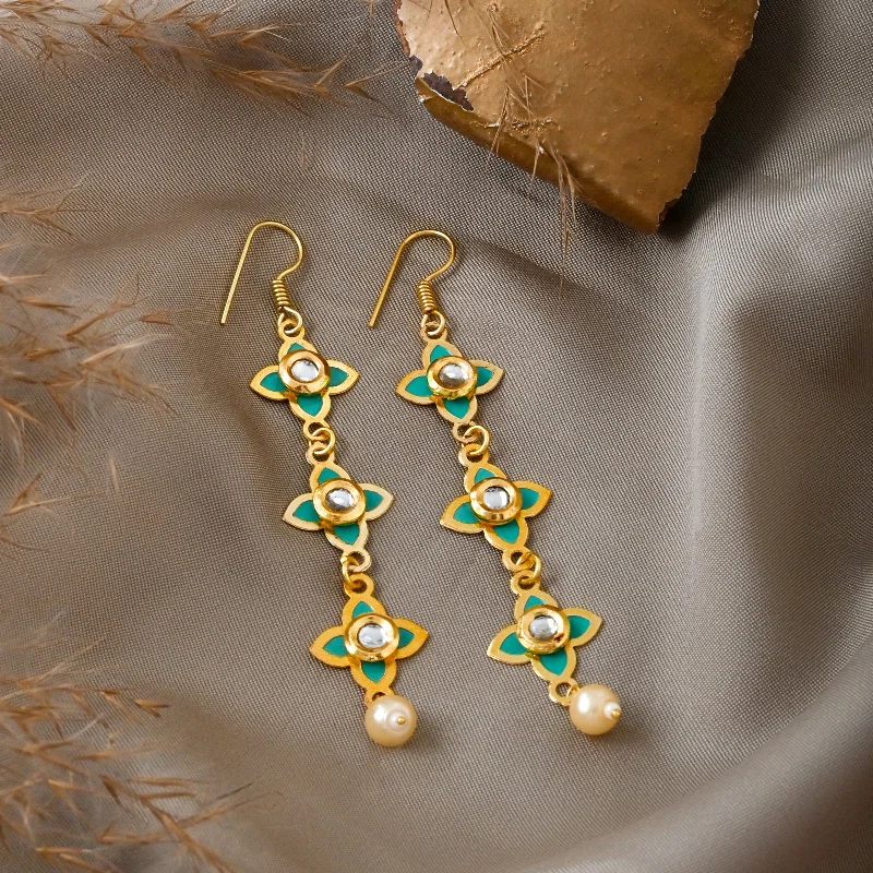 Teejh Tvarita Turquoise Gold Earring