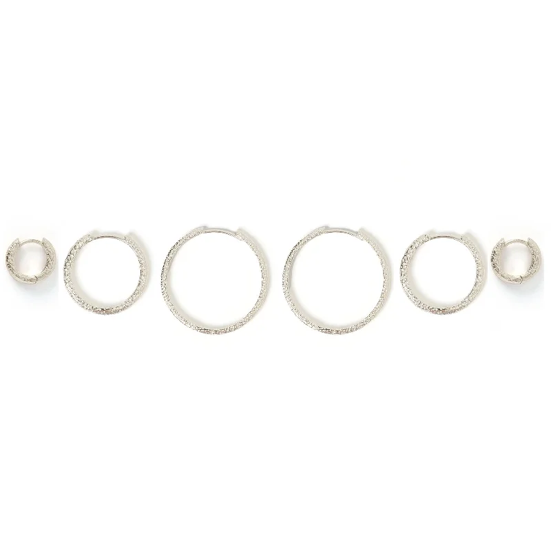 Triple Hoop Earring Stack - Silver